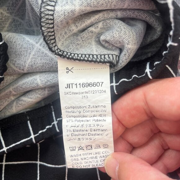 Womens Shein‎ Stretch Waist Pull On Pants S Small Black & White Checked Slacks - Picture 6 of 6
